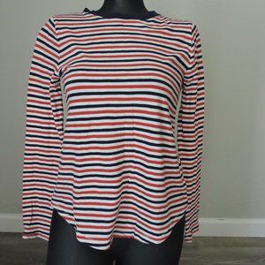 Madewell Whisper Cotton Rib-Crewneck Tee in Leesville Stripe Size XS